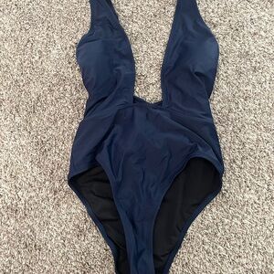 Elegant Navy Blue Women's Swimsuit